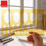 Isomars Isometric Ellipse Shapes Template 35°16' (Art No. 1510E) | Technical Drawing Stencil with 2-50mm Ellipses | Engineering, Architecture, Drafting & Design Tool - Isomars
