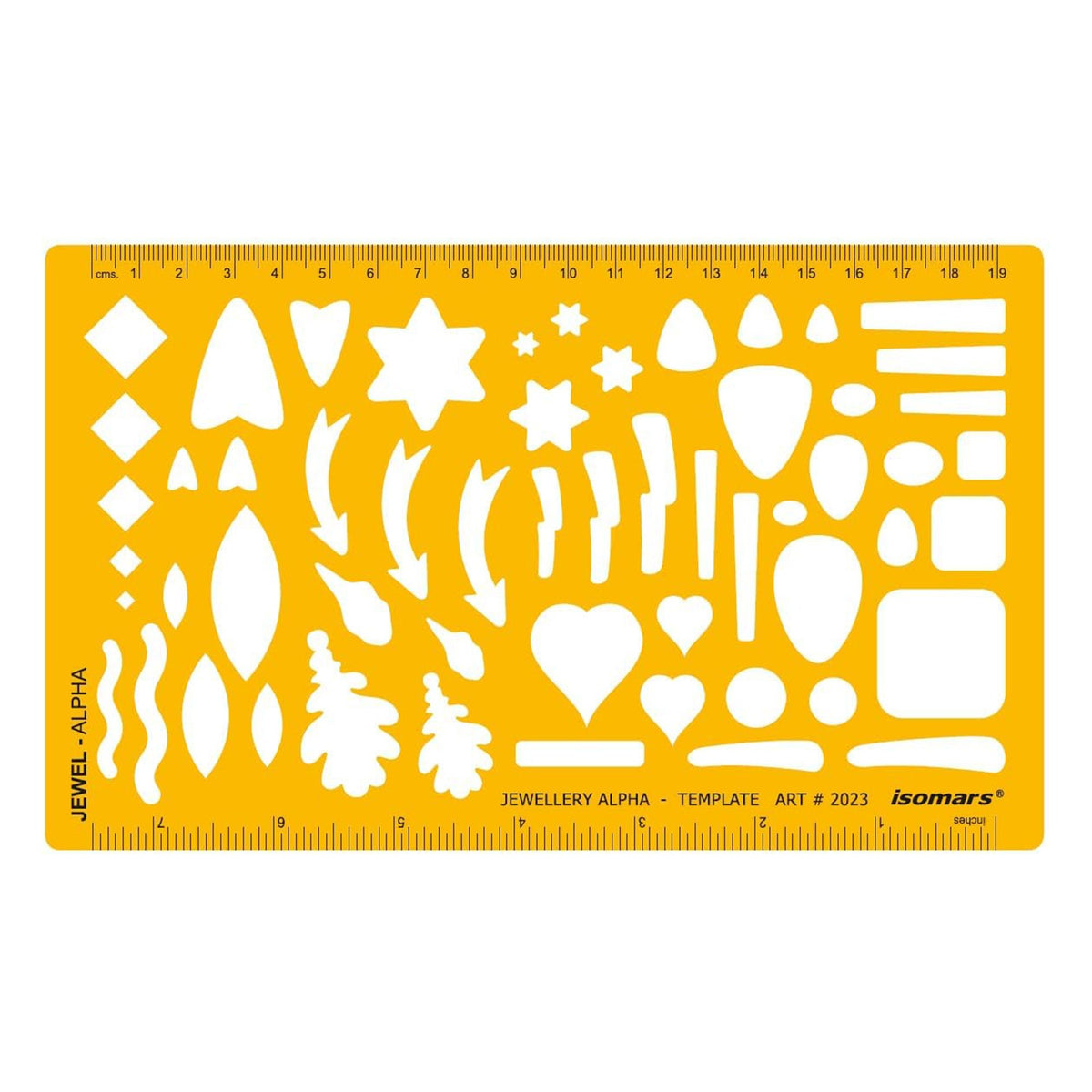 Isomars Jewellery Alpha Template 210 x 127mm for Jewellery Design - Isomars