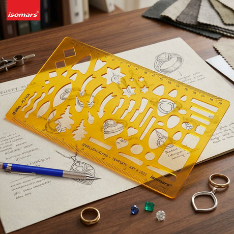Isomars Jewellery Alpha Template 210 x 127mm for Jewellery Design - Isomars