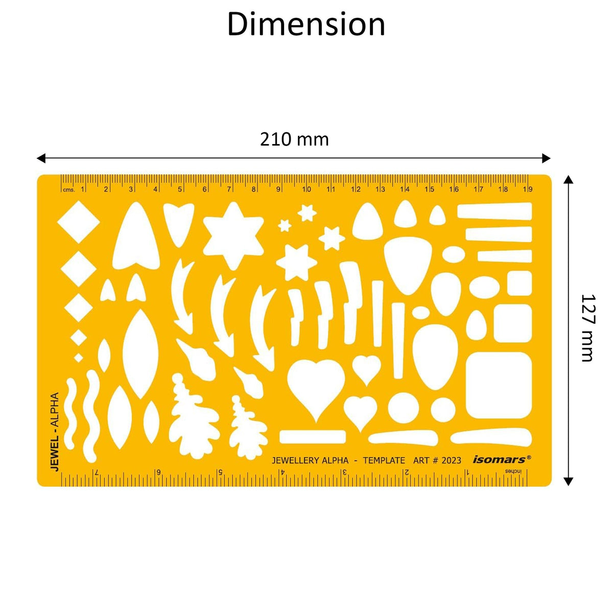 Isomars Jewellery Alpha Template 210 x 127mm for Jewellery Design - Isomars