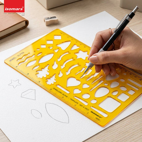 Isomars Jewellery Alpha Template 210 x 127mm for Jewellery Design - Isomars