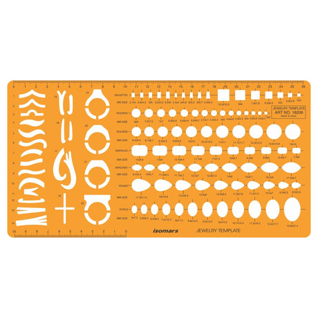 Isomars Jewellery Design Template – Gemstone Shape Drawing Stencil - Isomars