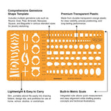 Isomars Jewellery Design Template Set of 2 – Gemstone Shape Stencils - Isomars