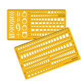 Isomars Jewellery Design Template Set of 2 | Gemstone & Stone Shape Drafting Stencils with Round, Oval, Pear, Emerald, Marquise, Heart & Baguette Shapes for Jewelry Designers & Students - Isomars