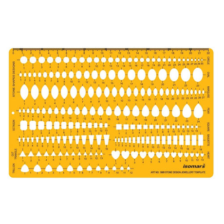 Isomars Jewellery Designing Drawing Drafting Template Set of 3 - Isomars