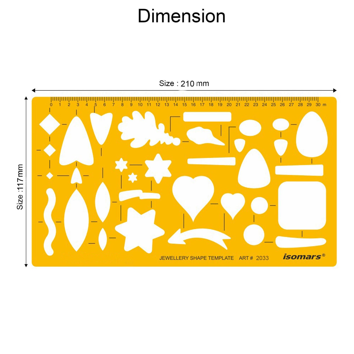 Isomars Jewellery Shape Template Stencil for Jewelry Design & Sketching - Isomars