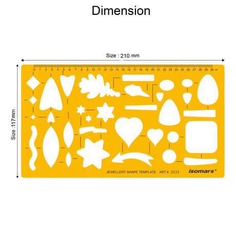 Isomars Jewellery Shape Template Stencil for Jewelry Design & Sketching - Isomars