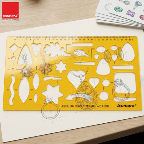 Isomars Jewellery Shape Template Stencil for Jewelry Design & Sketching - Isomars