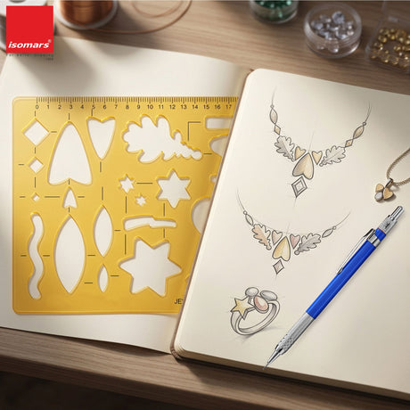 Isomars Jewellery Shape Template Stencil for Jewelry Design & Sketching - Isomars