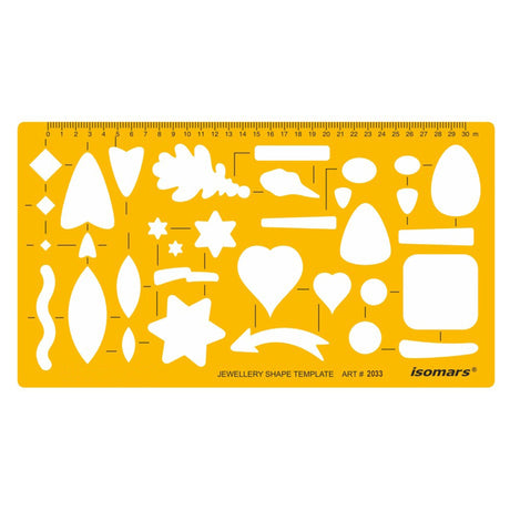 Isomars Jewellery Shape Template Stencil for Jewelry Design & Sketching - Isomars