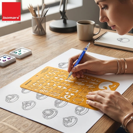 Isomars Jewellery Top View Design Template Stencil Art No. 2020 - Isomars
