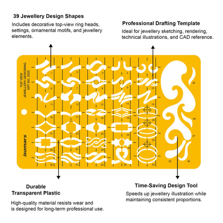 Isomars Jewellery Top View Design Template Stencil Art No. 2020 - Isomars