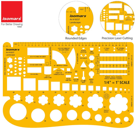Isomars Landscape Design Template for Garden & Site Planning - Isomars