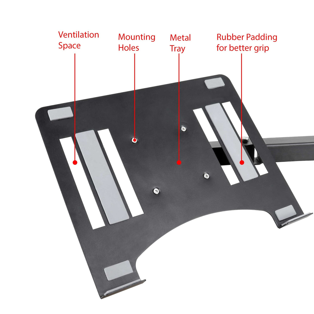 Isomars Laptop Tray for Monitor Arms and Stands (Tray Only) Adjustable Laptop Arm Mount Tray, Size : 12"- 17" (Black) - Isomars