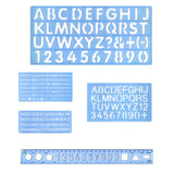 Isomars Lettering Stencil Set of 5, Reusable Alphabet & Number Templates with 4 Letter Stencils and 12 Inch Ruler, Uppercase, Lowercase, Symbols in 8mm, 10mm, 20mm & 30mm for Sign Making, DIY Crafts & School Projects - Isomars