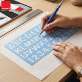 Isomars Lettering Stencil Set of 5, Reusable Alphabet & Number Templates with 4 Letter Stencils and 12 Inch Ruler, Uppercase, Lowercase, Symbols in 8mm, 10mm, 20mm & 30mm for Sign Making, DIY Crafts & School Projects - Isomars