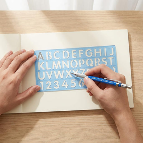 Isomars Lettering Stencil Set of 5, Reusable Alphabet & Number Templates with 4 Letter Stencils and 12 Inch Ruler, Uppercase, Lowercase, Symbols in 8mm, 10mm, 20mm & 30mm for Sign Making, DIY Crafts & School Projects - Isomars