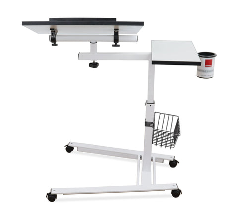 Isomars Metal 360° Rotatable Table Laptop Table Study Desk, Caster Lockable Wheels, & Height Adjustable for Breakfast Table, Work from Home & Online Classes - Isomars