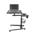 Isomars Metal 360° Rotatable Table Laptop Table Study Desk, Caster Lockable Wheels, & Height Adjustable for Breakfast Table, Work from Home & Online Classes (Black) - Isomars