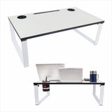 Isomars Multipurpose Bed Desk / Floor Desk Laptop Study Table for Work from Home, Online Classes, Card Games and Kid's Activities, Length - 76 cm, Width - 43 cm and Height - 25 cm (White) - Isomars