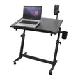 Isomars Multipurpose Laptop Table Study Desk Drawing Table, Caster Lockable Wheels, Adjustable Height and Angle for Work from Home, Office, Bedroom - Black (Alloy Steel) - Isomars