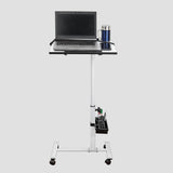 Isomars Multipurpose Laptop Table Study Desk, Lockable Wheels, & Adjustable Height And Angle For Breakfast Table, Wfh & Online Classes (Black) - Isomars
