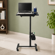 Isomars Multipurpose Laptop Table Study Desk, Lockable Wheels, & Adjustable Height And Angle For Breakfast Table, Wfh & Online Classes (Black) - Isomars