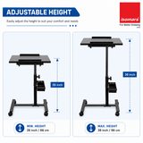 Isomars Multipurpose Laptop Table Study Desk, Lockable Wheels, & Adjustable Height And Angle For Breakfast Table, Wfh & Online Classes (Black) - Isomars