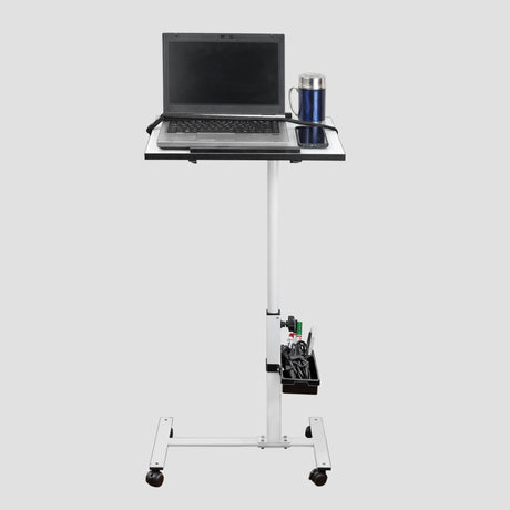 Isomars Multipurpose Laptop Table Study Desk, Lockable Wheels, & Adjustable Height And Angle For Breakfast Table, Wfh & Online Classes (White) - Isomars