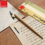 Isomars Oblique Wooden Calligraphy Holder with brass flange, English flex nib & mapping nib for elegant calligraphy and fine lettering - Isomars