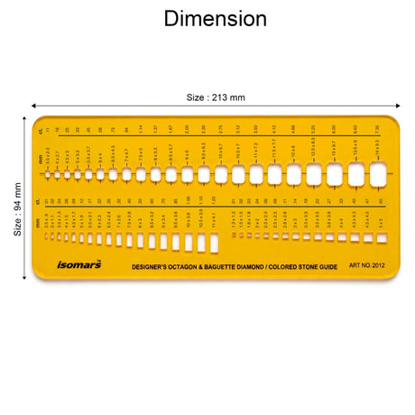 Isomars Octagon & Baguette Gemstone Guide Template No. 2012 - Isomars