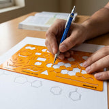 Isomars Organic Chemistry Drawing Template Stencil, Molecular Structure & Chemical Bond Diagram Tool with Benzene Rings, Hexagons, Reaction Symbols and cm/mm Ruler for Students, Chemistry Practicals & Scientific Drafting - Isomars