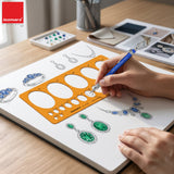 Isomars Oval Drawing Template Stencil | Transparent Ellipse Drafting Template with Multiple Oval Sizes | Geometry & Technical Drawing Tool for Architects, Engineers, Designers, Artists & Students - Isomars