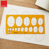 Isomars Oval Drawing Template Stencil | Transparent Ellipse Drafting Template with Multiple Oval Sizes | Geometry & Technical Drawing Tool for Architects, Engineers, Designers, Artists & Students - Isomars