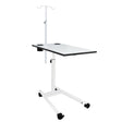 Isomars Overbed Table with Saline Stand | Adjustable Bedside Table with Wheels | Adjustable Height | Hospital Bedside Table with Lockable Wheels Best for Breakfast in Hospital and Home. - Isomars
