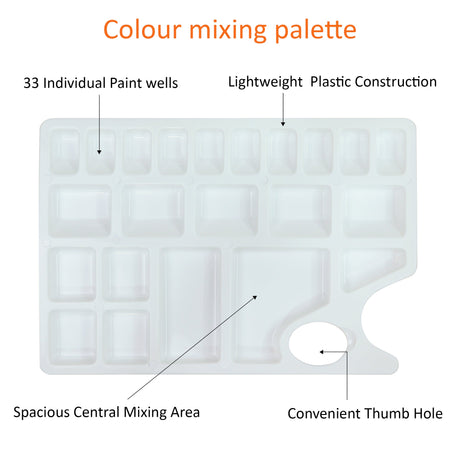 Isomars Paint Brush Set of 7 with Colour Mixing Palette Flat & Round Brush - Isomars