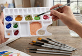 Isomars Paint Brush Set of 7 with Colour Mixing Palette Flat & Round Brush - Isomars