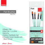 Isomars Paint Brushes Flat Brush Set of 4 | Professional Synthetic Art Brushes for Acrylic, Oil, Watercolor & Mixed Media Painting | Ideal for Artists, Students & Hobbyists - Isomars