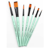 Isomars Paint Brushes Set of 7 Mixed Round & Flat Brushes | Premium Synthetic Artist Brush Combo for Acrylic, Oil, Watercolor & Mixed Media Painting | Ideal for Artists, Students & Hobbyists - Isomars