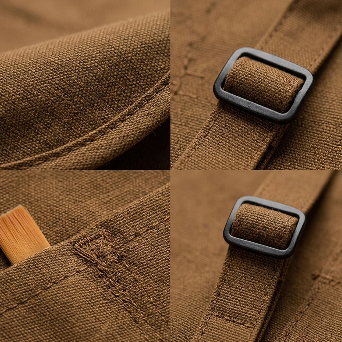 Isomars Painter’s Apron, Large, 10 oz Cotton Canvas, 3 Pockets, Brown - Isomars