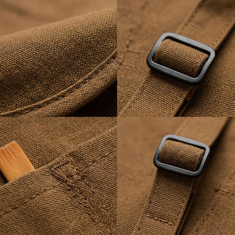 Isomars Painter’s Apron, Large, 10 oz Cotton Canvas, 3 Pockets, Brown - Isomars