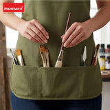 Isomars Painter’s Apron, Large, 10 oz Cotton Canvas, 3 Pockets, Green - Isomars