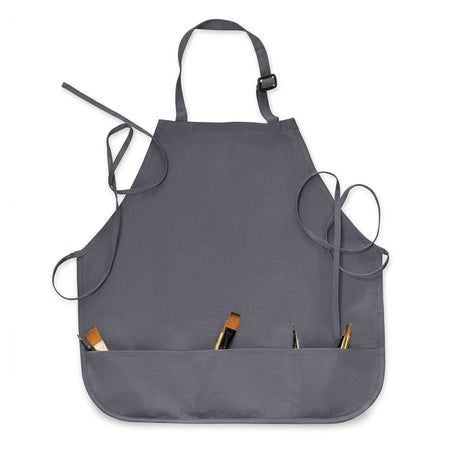 Isomars Painter’s Apron Large - Grey Canvas Art Apron with Front Pockets - Isomars