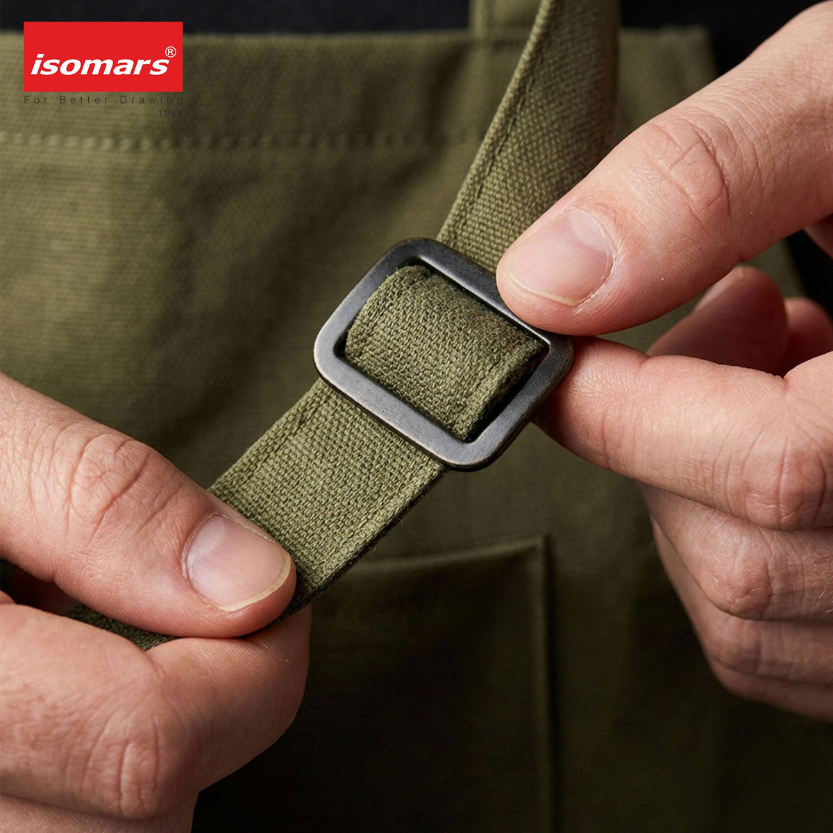 Isomars Painter’s Apron, Regular, 10 oz Cotton Canvas, 3 Pockets, Green - Isomars