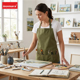Isomars Painter’s Apron, Regular, 10 oz Cotton Canvas, 3 Pockets, Green - Isomars