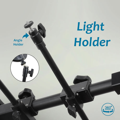 ISOMARS Photography Stand for Overhead Photos & Videos with Camera & Smartphone. Adjust at 10 Different Height. Two Light Holder and Bracket & Clips for Holding Background Sheets. - Isomars