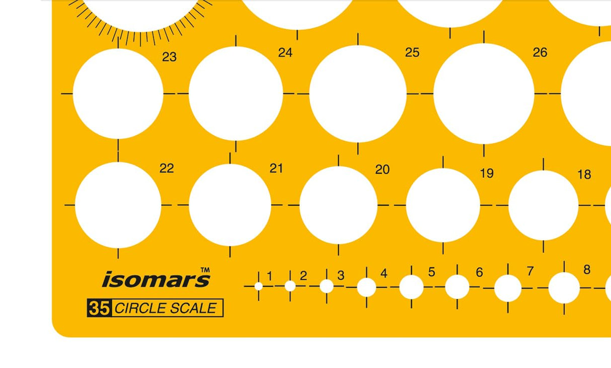 Isomars Pro Circle Big (25 Circle) with Professional Geometry and Circle Template (35 Circle) Ideal for Interior Design | Engineering | Architect | Drafting Students - Isomars