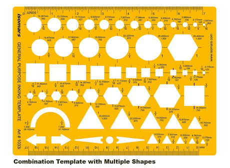 Isomars Pro Circle Small (16 Circles), Pro Circle Big (25 Circles), Circle Template, Parabola Template, Geometry Template, Combination Template | Ideal for Mandala Art | Engineering & Architect Drafting Students - Isomars