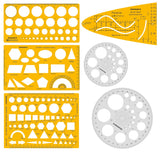 Isomars Pro Circle Small (16 Circles), Pro Circle Big (25 Circles), Circle Template, Parabola Template, Geometry Template, Combination Template | Ideal for Mandala Art | Engineering & Architect Drafting Students - Isomars