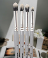 Isomars Professional Blending Brush Set of 4, Soft Bristles, Silver Metal Ferrule, Smooth Grey Handle | Suitable for Watercolor, Gouache, Acrylic, Ink & Oil Painting (Sizes: 2, 4, 6, and 8) - Isomars